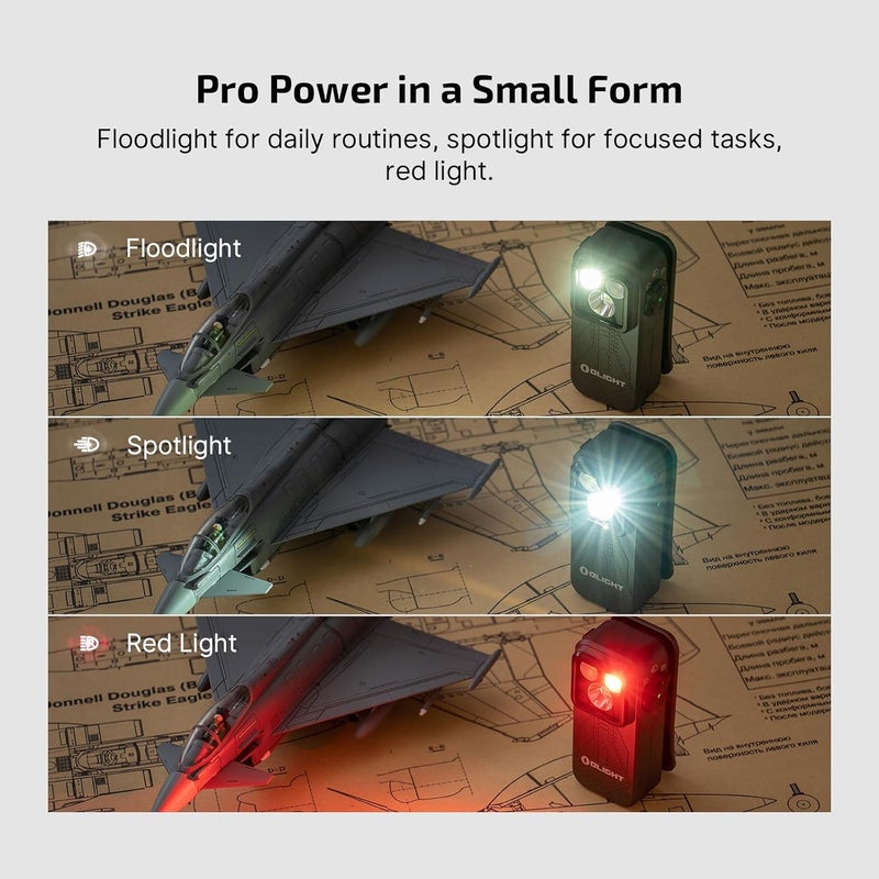 OLIGHT Oclip Pro EDC Flashlight Clip-on Light, Rechargeable 500 Lumens with Three Lighting Solutions Type-C Charging, Magnetic Flash Lights for Outdoor or Indoor Use(Phantom Squadron) - Image 2